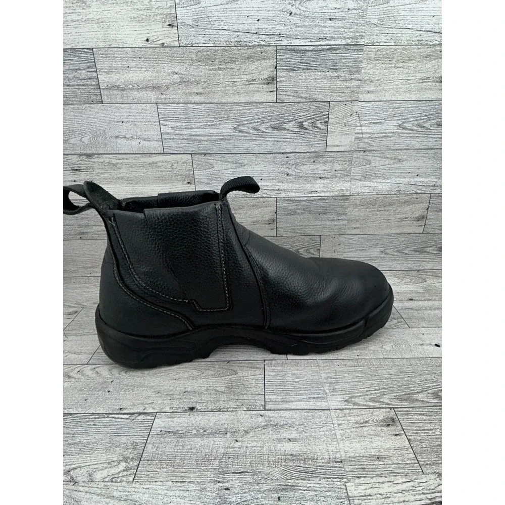 Florsheim MT75 Black Leather Steel Toe Work Boots Men Sz 11 3E EH Slip Resistant